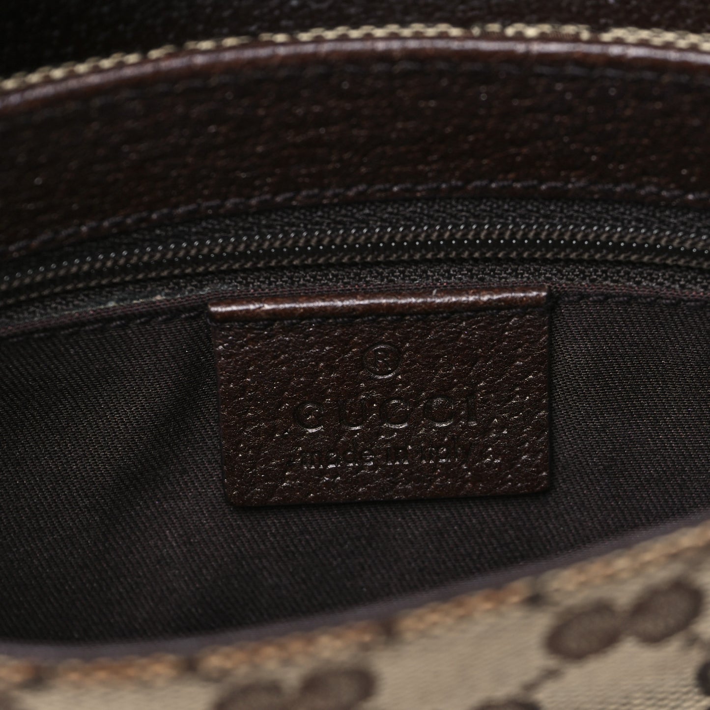 GG Monogram Buckle Belt Bag Dark Brown