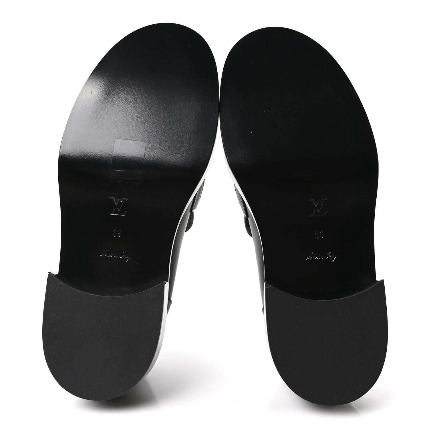 Louis Vuitton Monogram Calfskin Academy Loafers 38 Black 6 of 9