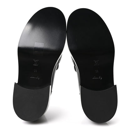 Louis Vuitton Monogram Calfskin Academy Loafers 38 Black 6 of 9