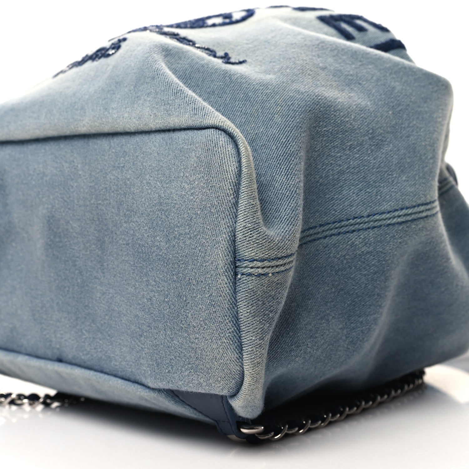 Chanel Canvas Sequin Large Deauville Backpack Blue 10 of 10