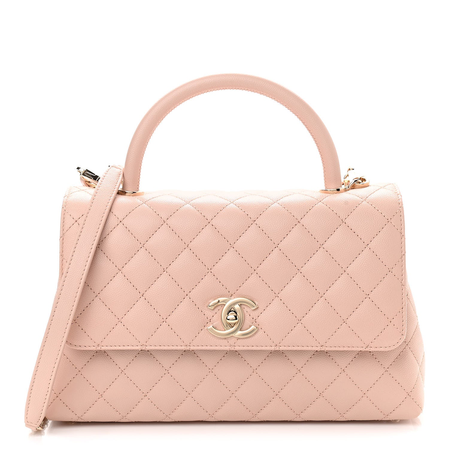 Chanel Caviar Quilted Small Coco Handle Flap Light Pink 1 of 10