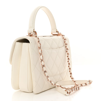 Chanel Lambskin Quilted Small Trendy CC Dual Handle Flap Bag White 3 of 12