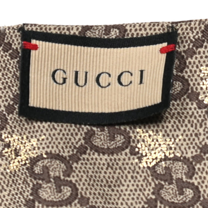 Gucci Silk Twill GG Monogram GG Bee Neck Bow Scarf Roseate Sky Blue 2 of 4