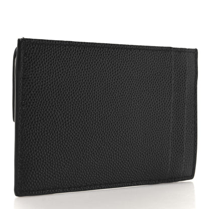 Saint Laurent Grain De Poudre Uptown Monogram Card Case Black 3 of 8