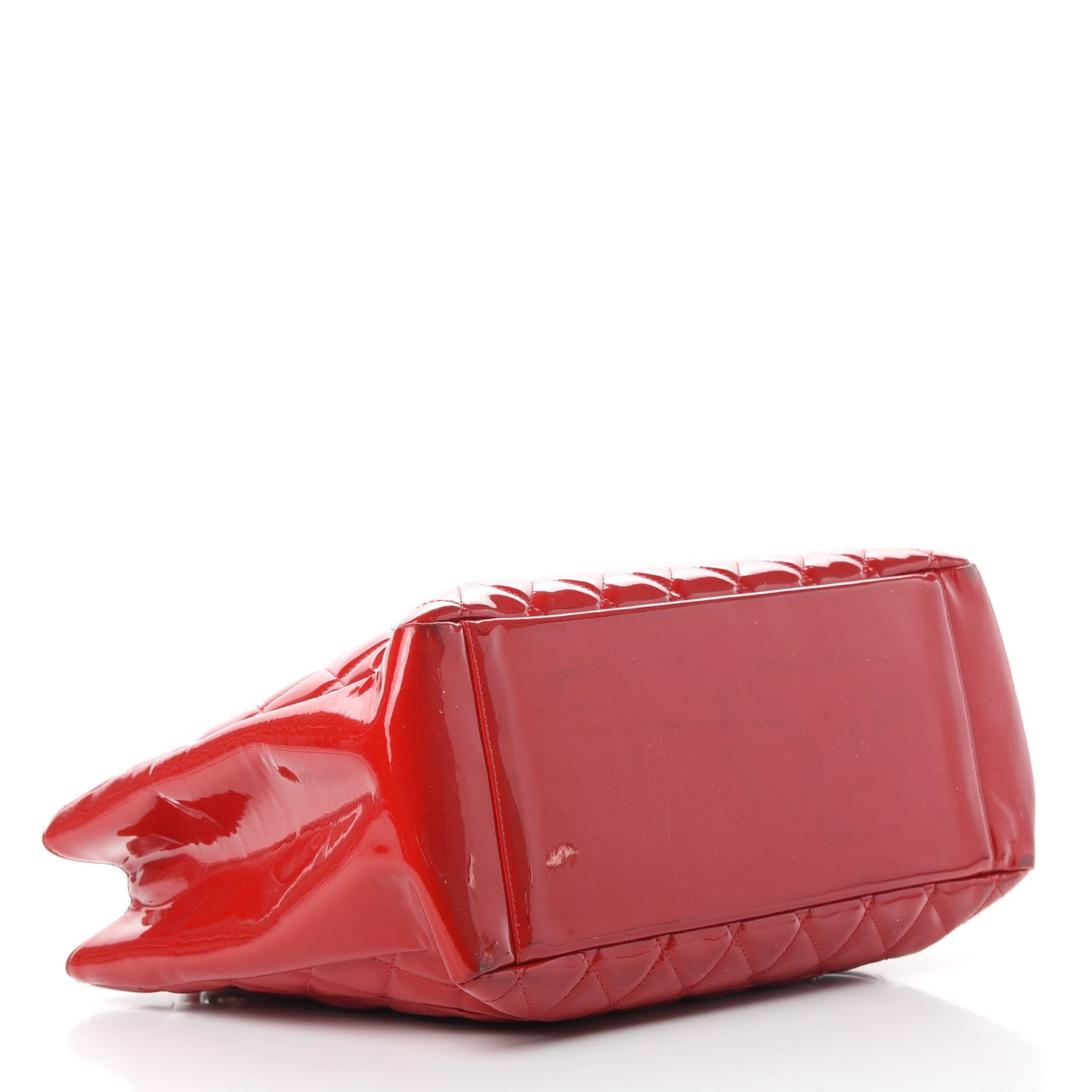 Patent Quilted Grand Shopping Tote GST Red