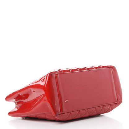 Chanel Patent Quilted Grand Shopping Tote GST Red 4 of 19