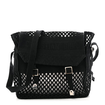 Christian Dior Canvas Embroidered Mesh Diorcamp Messenger Black 1 of 11