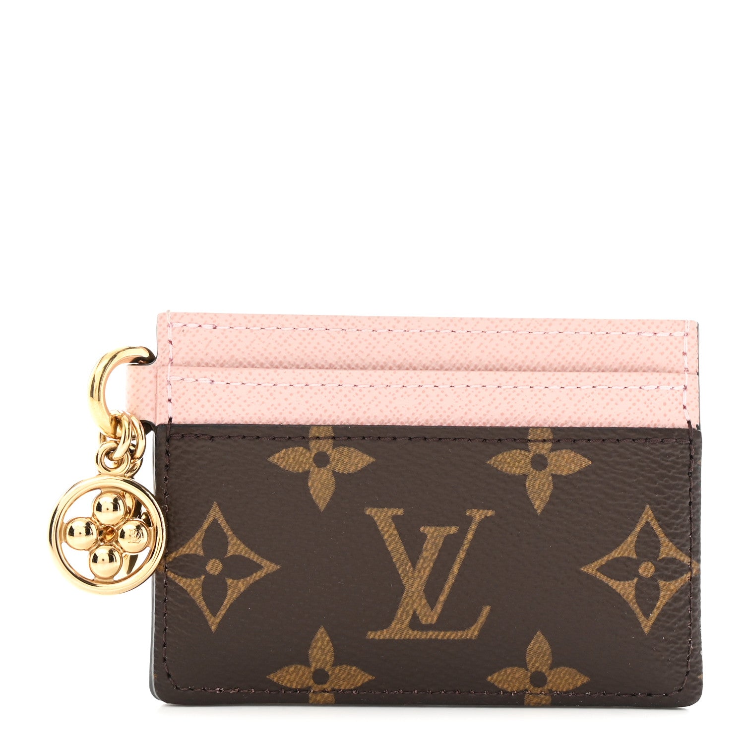 Louis Vuitton Monogram LV Charms Card Holder Rose Ballerine 1 of 7
