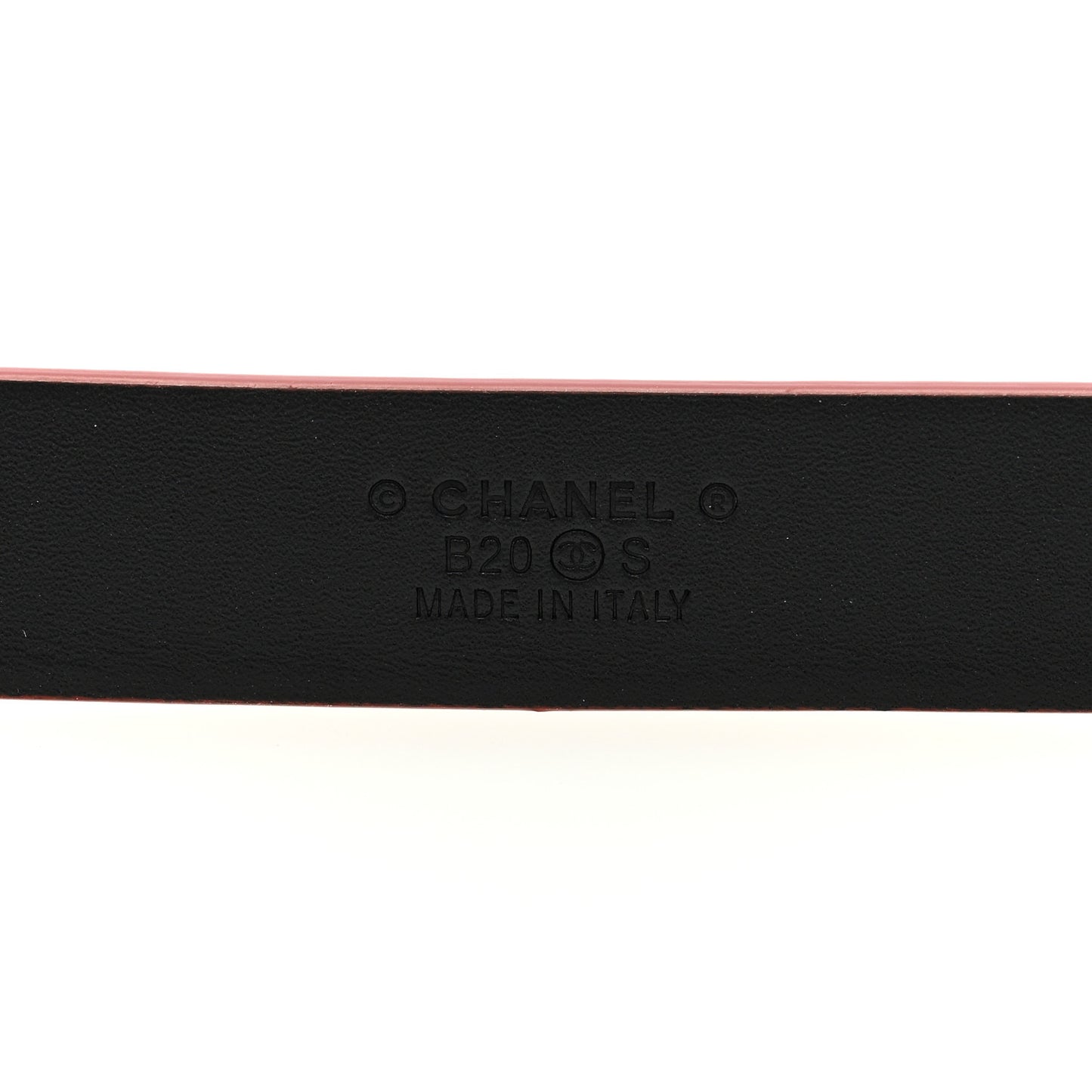 Calfskin CC Pearl Chain Belt 75 30 Red