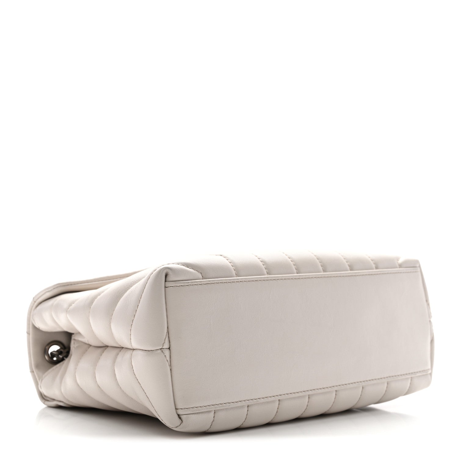 Saint Laurent Calfskin Y Quilted Monogram Small Loulou Chain Satchel Ivory 4 of 11