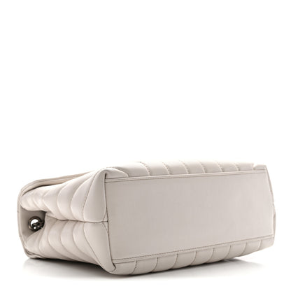 Saint Laurent Calfskin Y Quilted Monogram Small Loulou Chain Satchel Ivory 4 of 11