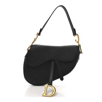 Christian Dior Grained Calfskin Saddle Bag Black 1 of 12