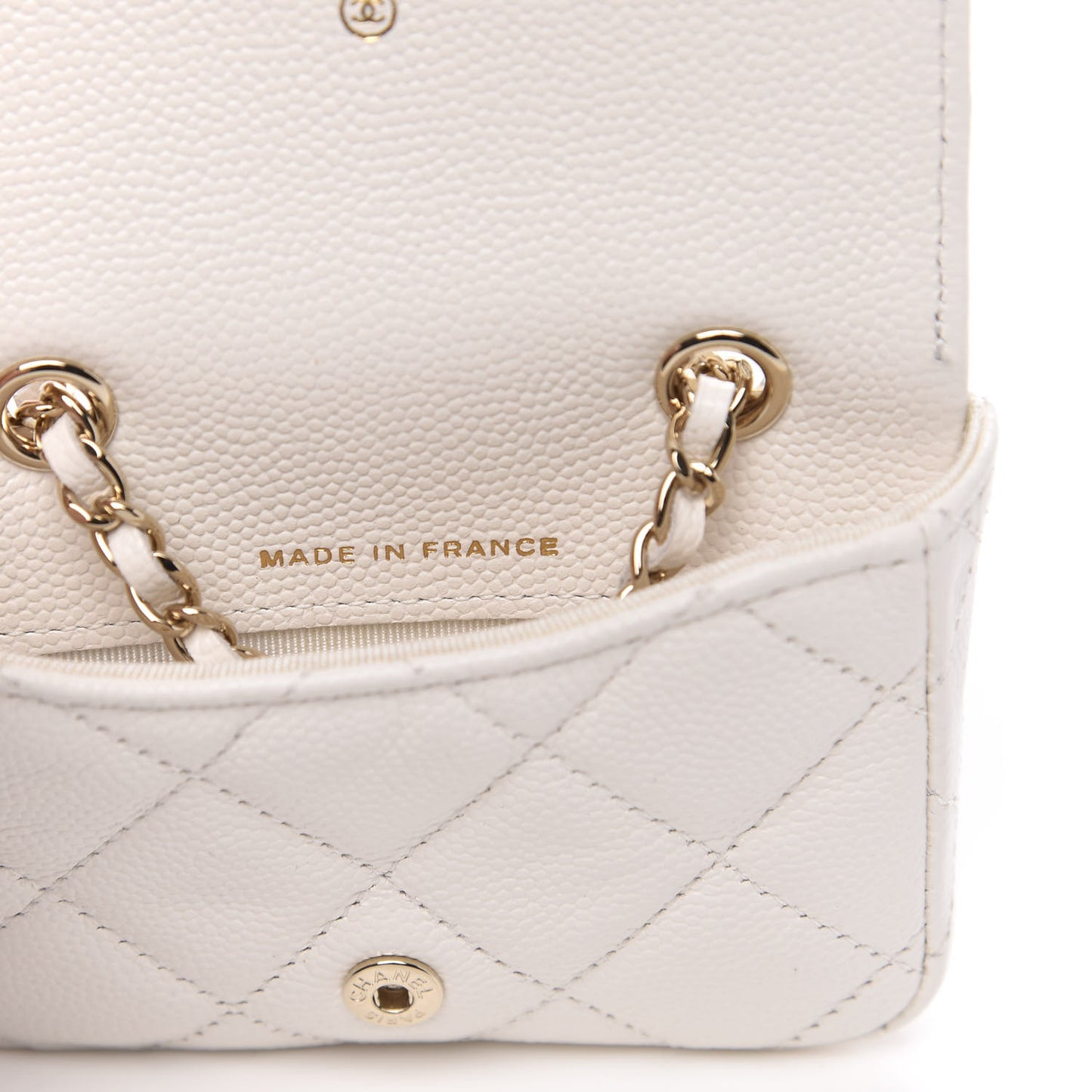 Caviar Quilted Belt Bag White