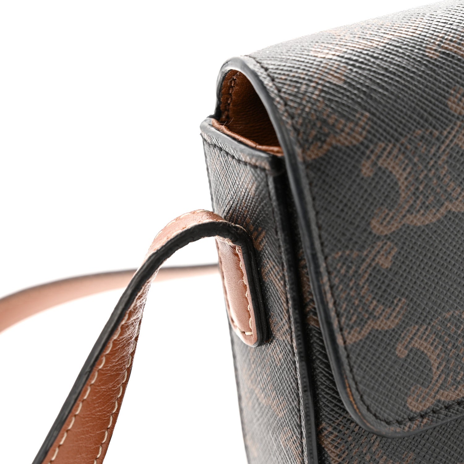 Celine Canvas Calfskin Triomphe Shoulder Bag Tan 12 of 15