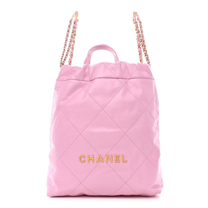 Chanel Shiny Calfskin Quilted Chanel 22 Backpack Lilac 1 of 10