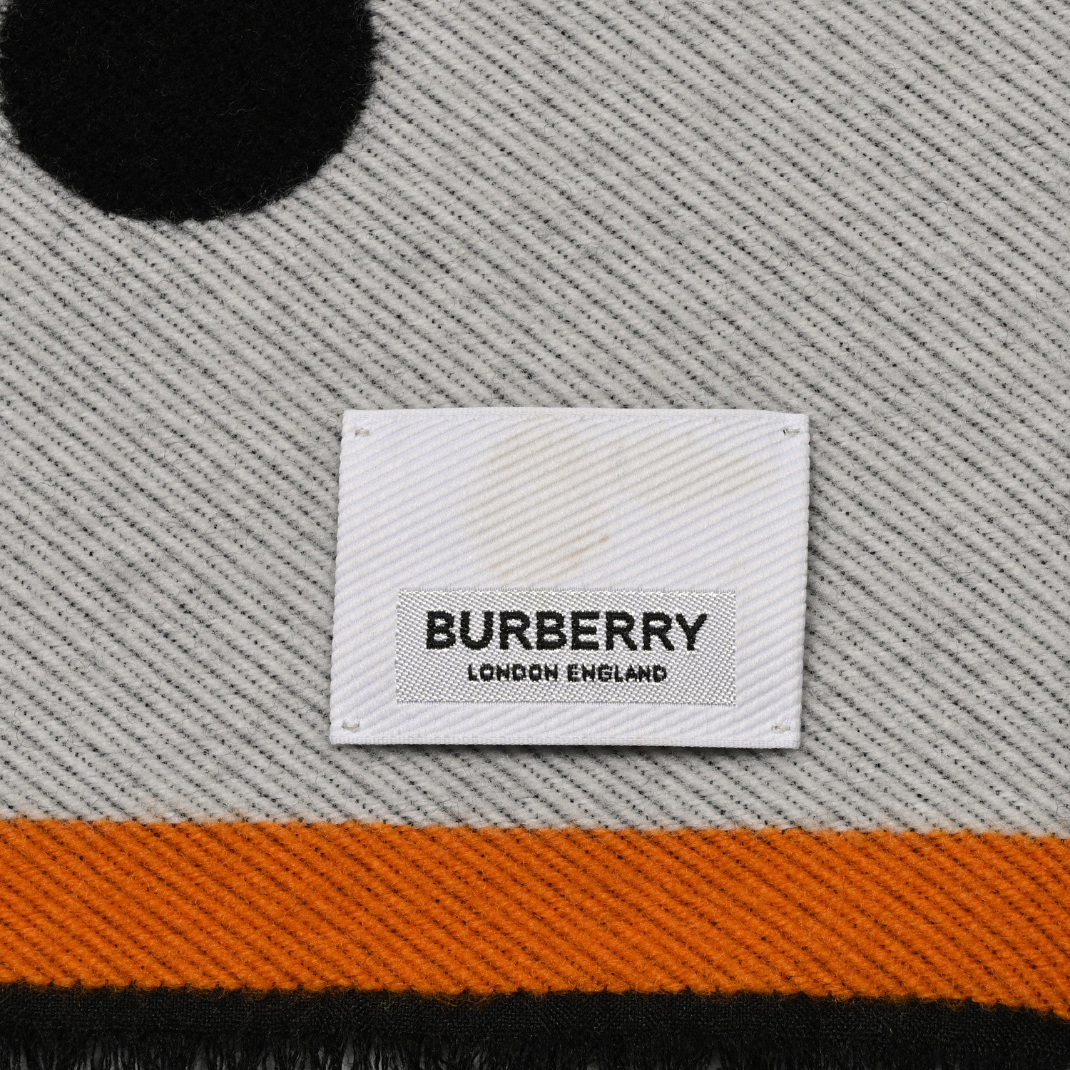 Burberry Wool Silk Monogram TB Reversible Fringe Scarf Azure Blue 3 of 4