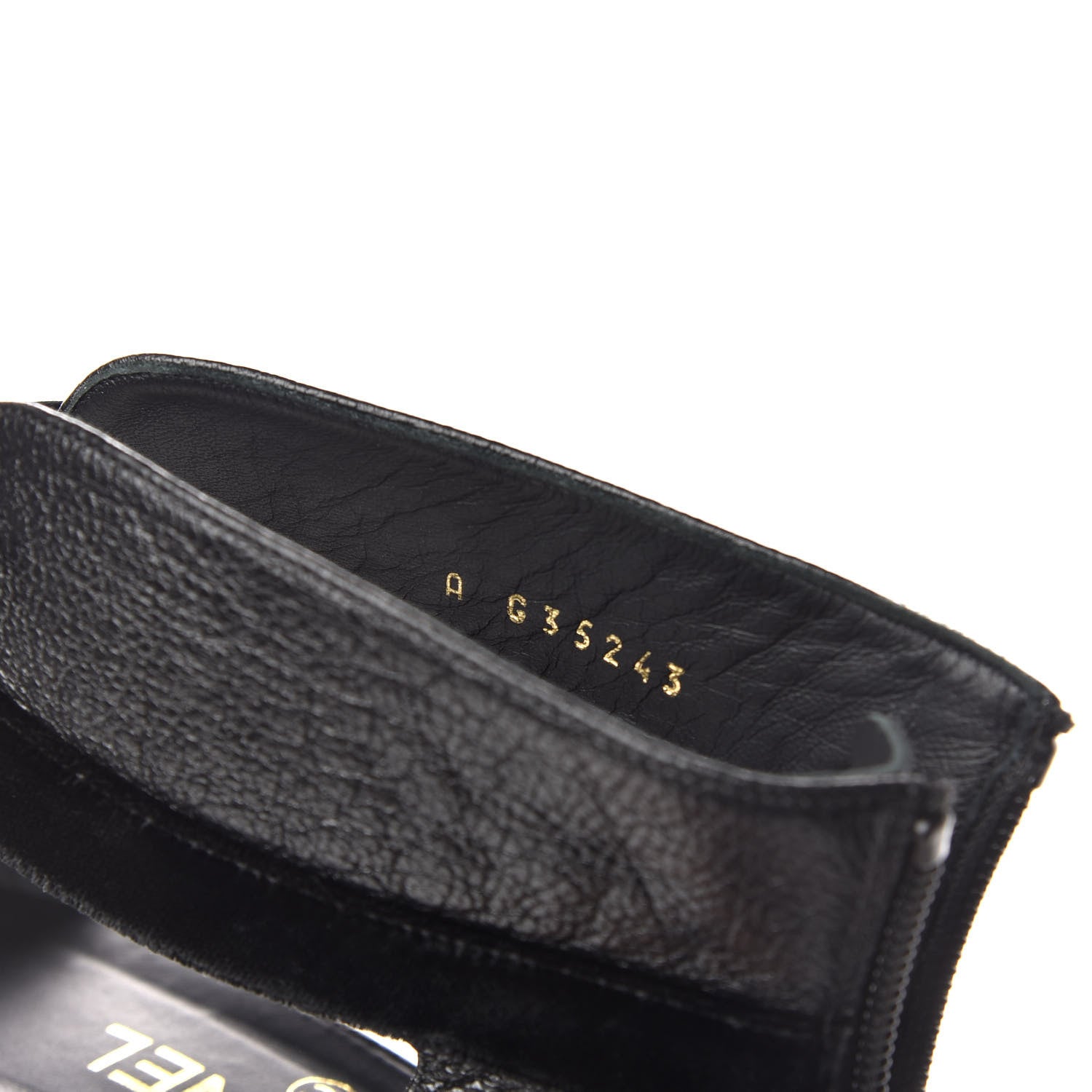 Chanel Goatskin Velvet Cap Toe CC Bow Cut Out Ankle Boots 41 Black 10 of 11