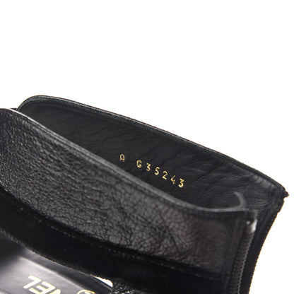 Chanel Goatskin Velvet Cap Toe CC Bow Cut Out Ankle Boots 41 Black 10 of 11