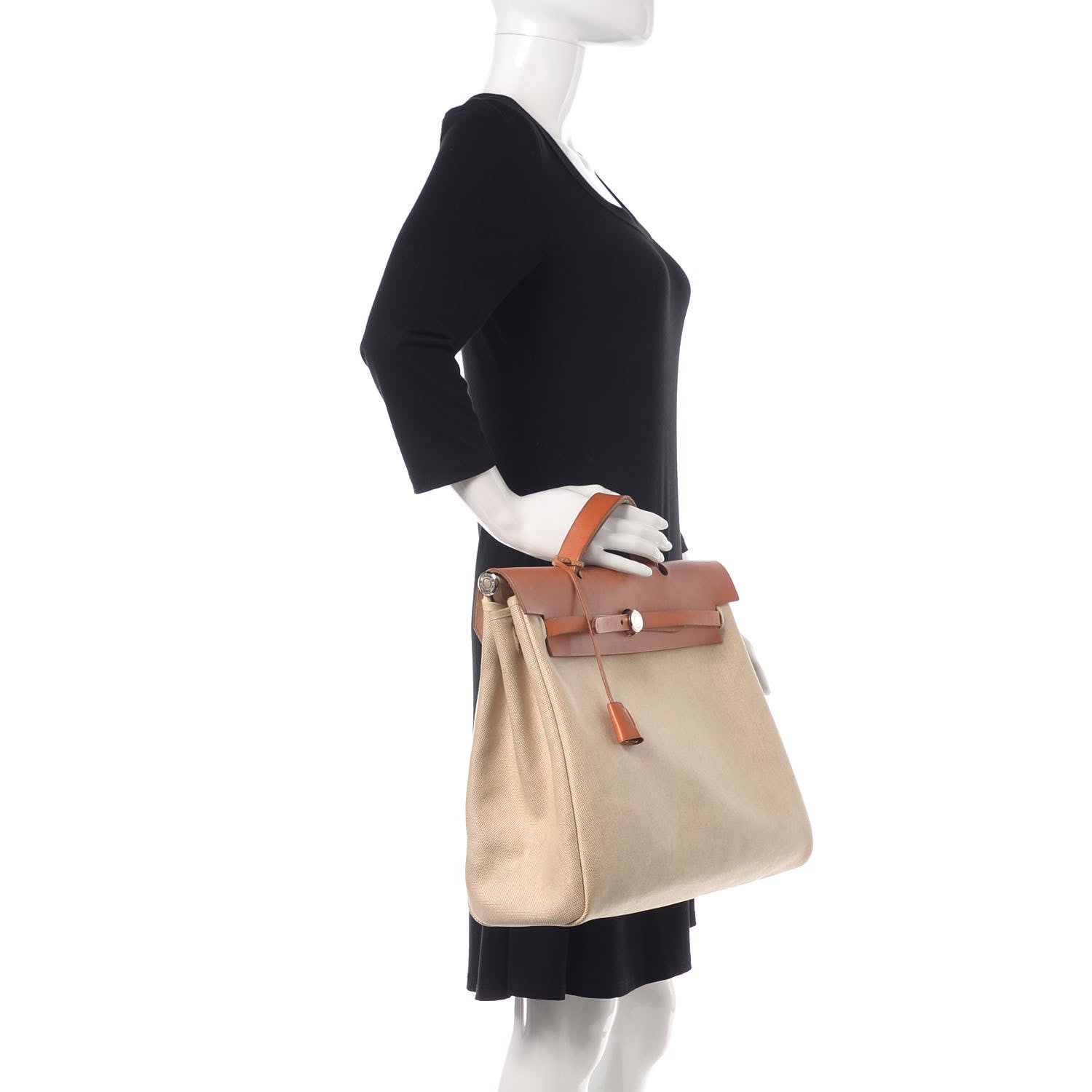 Hermes Toile Vache Calfskin Herbag 40 GM Natural 2 of 29