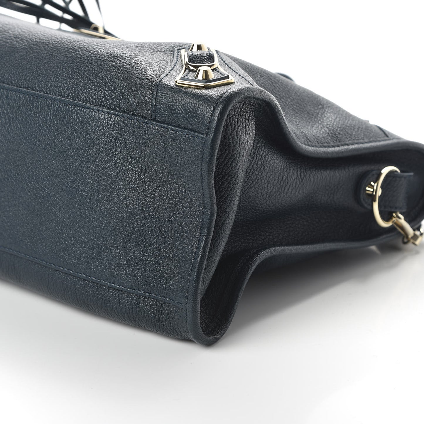 Chevre Gold Metallic Edge Hardware City Bleu Paon