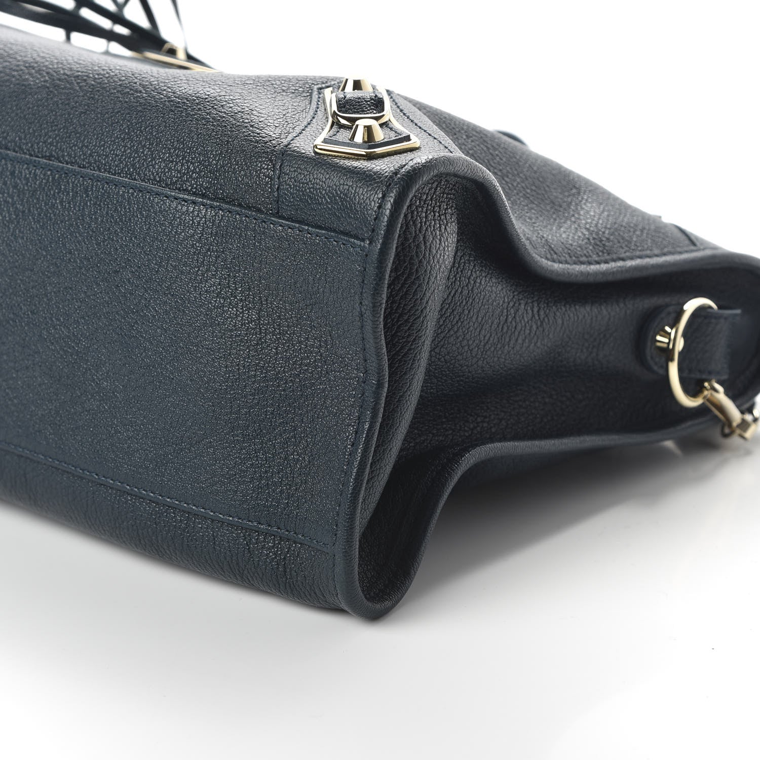 Balenciaga Chevre Gold Metallic Edge Hardware City Bleu Paon 7 of 10