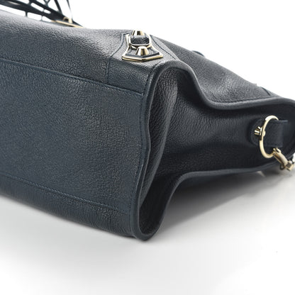 Balenciaga Chevre Gold Metallic Edge Hardware City Bleu Paon 7 of 10