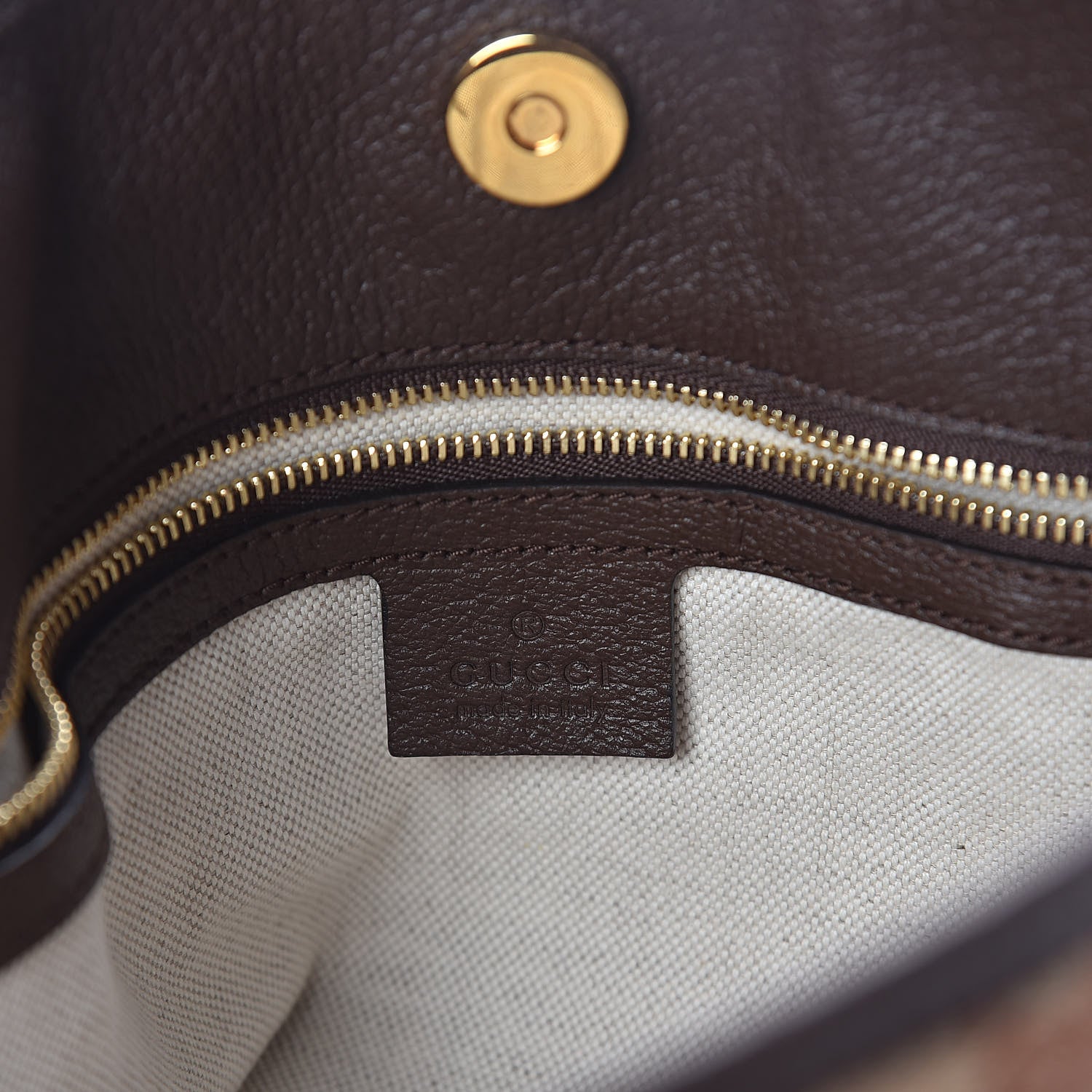 Gucci Monogram Textured Dollar Calfskin Horsebit 1955 Cinch Top Messenger Bag Beige Ebony Cocoa 6 of 9