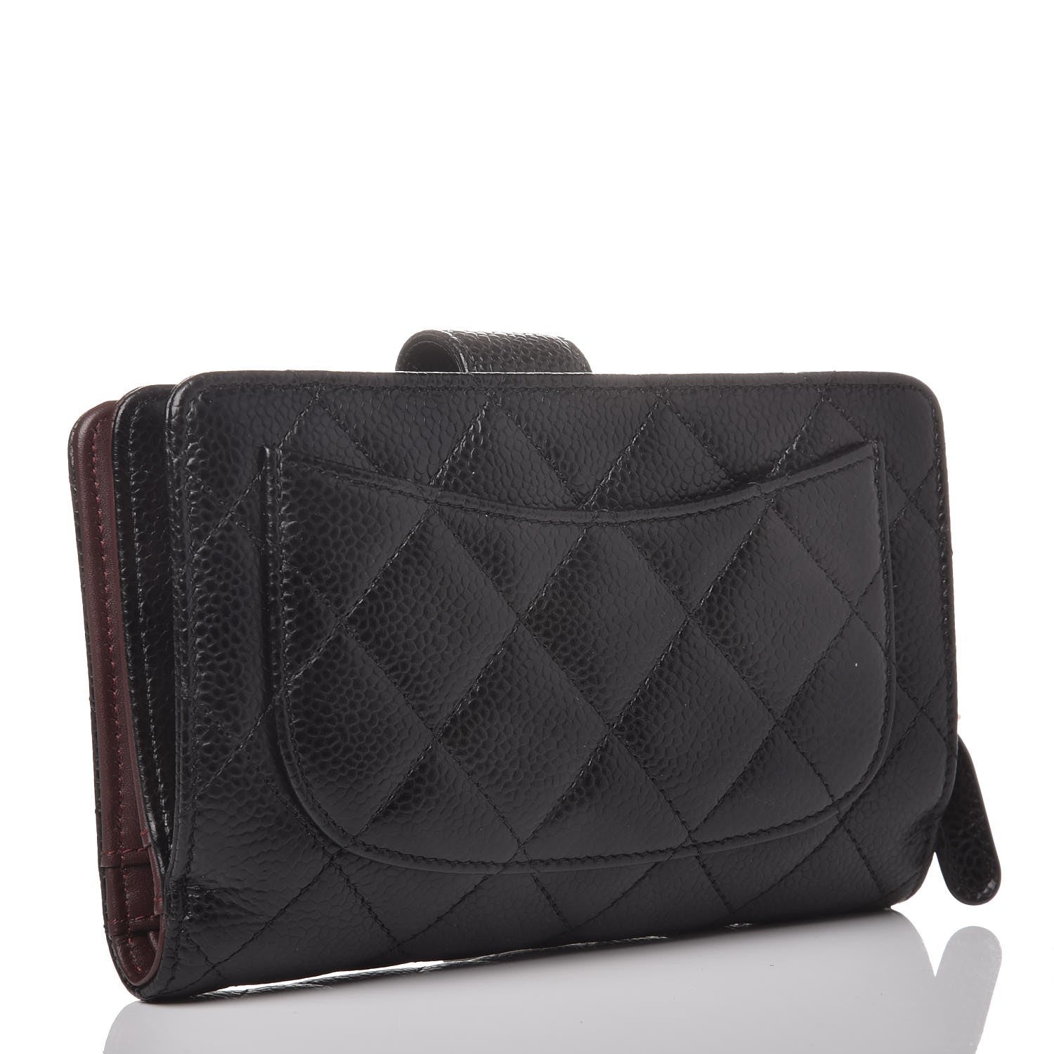 Chanel Caviar Quilted Zipped Pocket Wallet Black 3 of 9