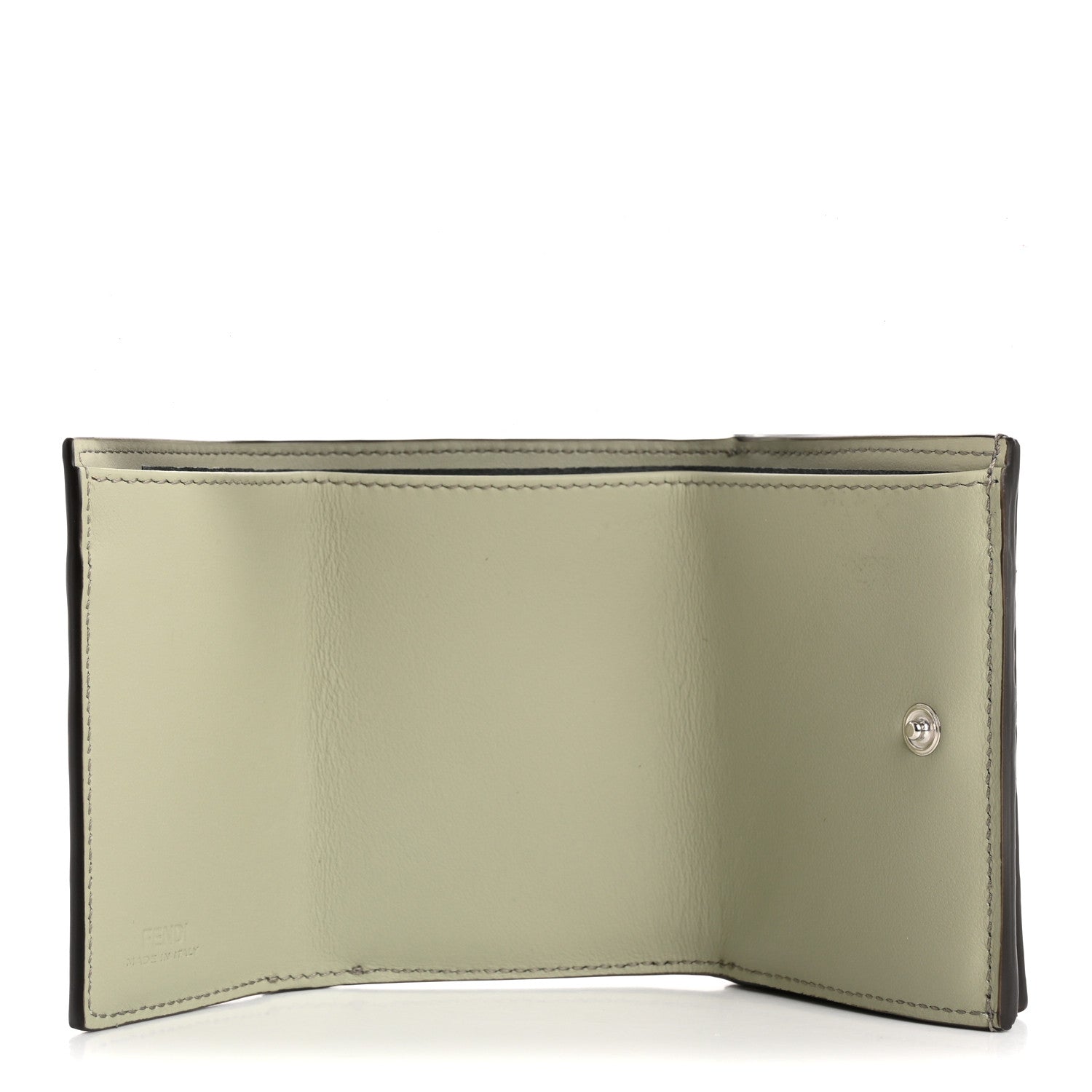 Fendi Elaphe Vitello Grace Python Print Micro Trifold Wallet Green Tea 5 of 15