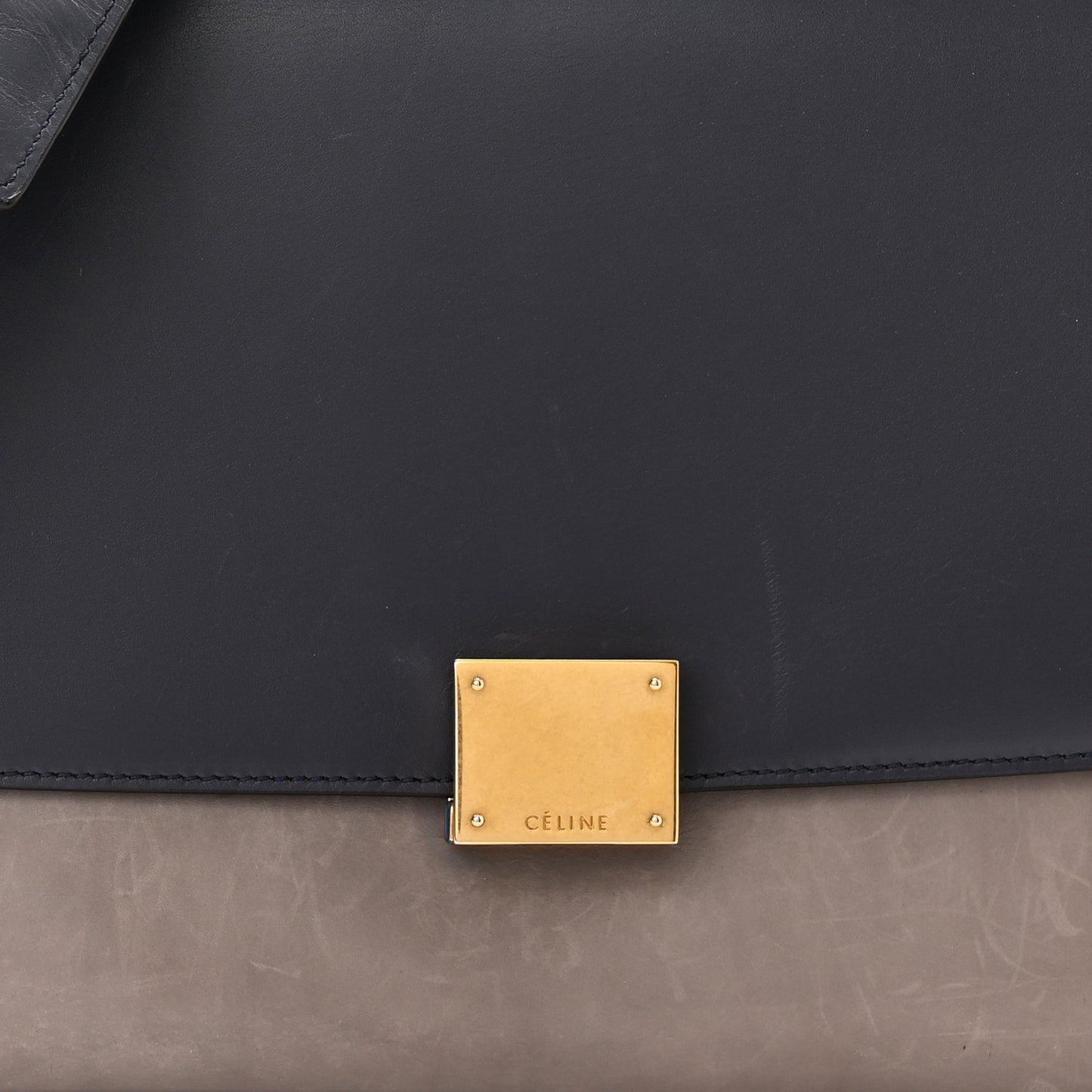 Smooth Calfskin Small Trapeze Dark Blue