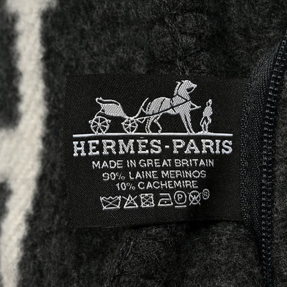 Hermes Wool Cashmere Avalon Pillow PM Ecru Gris Fonce 3 of 3