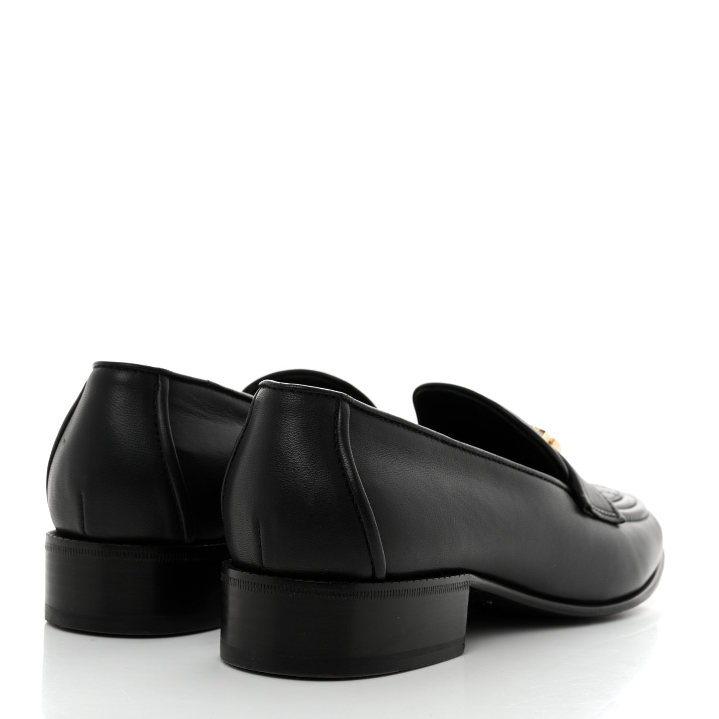 Lambskin Quilted Boy Loafers 38 Black