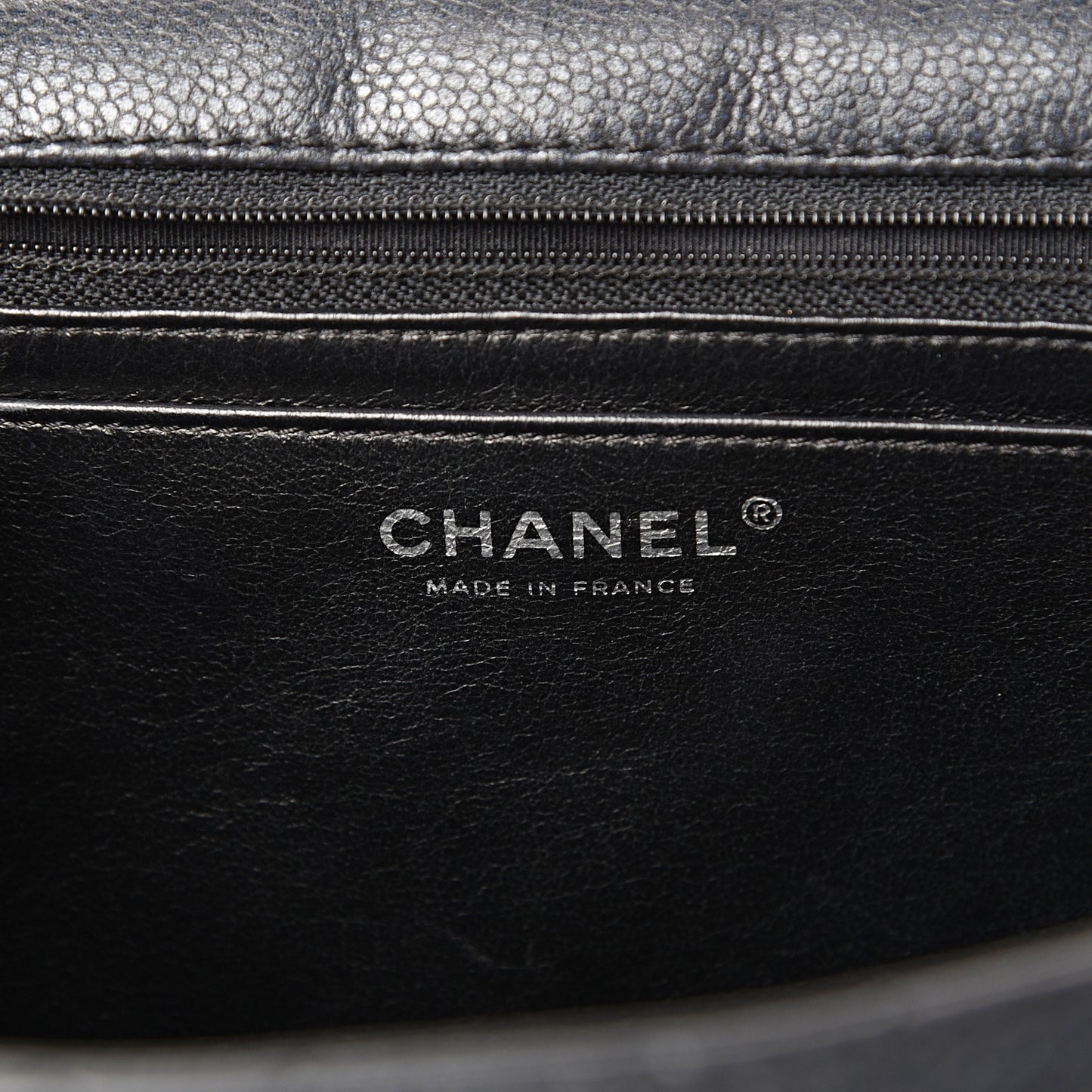 Washed Caviar Quilted Maxi Single Flap Black
