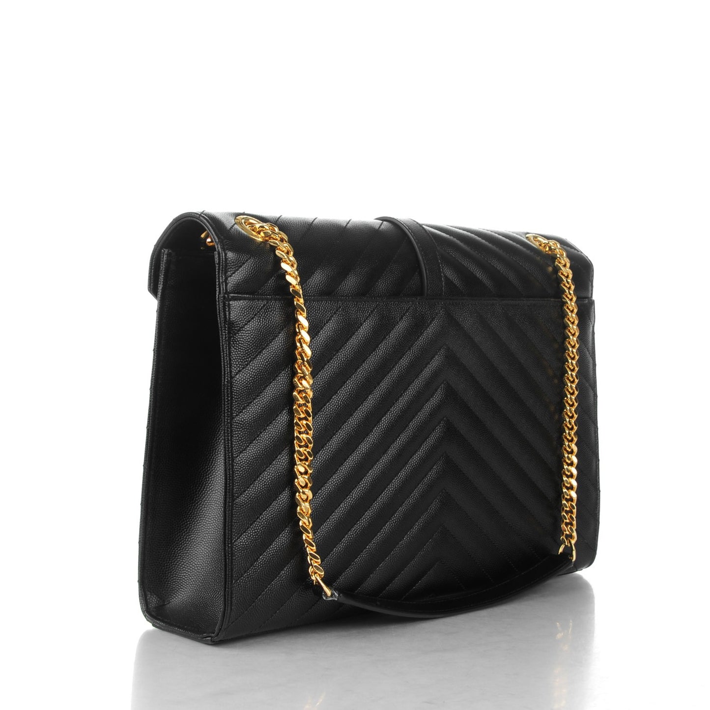 Grain De Poudre Matelasse Chevron Large Monogram Satchel Black