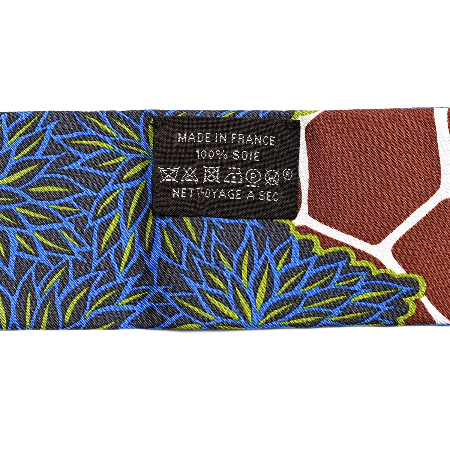 Hermes Silk The Three Graces Twilly Bleu Vert Marron 4 of 4