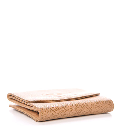 Chanel Caviar Timeless CC Compact French Wallet Beige 4 of 16