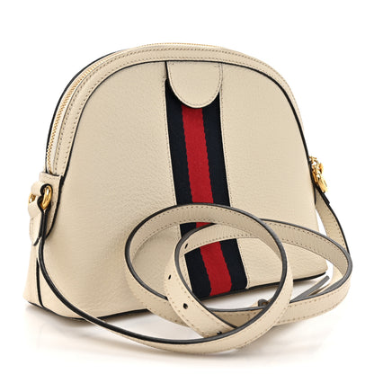 Gucci Textured Dollar Calfskin Web Small Ophidia Dome Shoulder Bag Mystic White 3 of 15