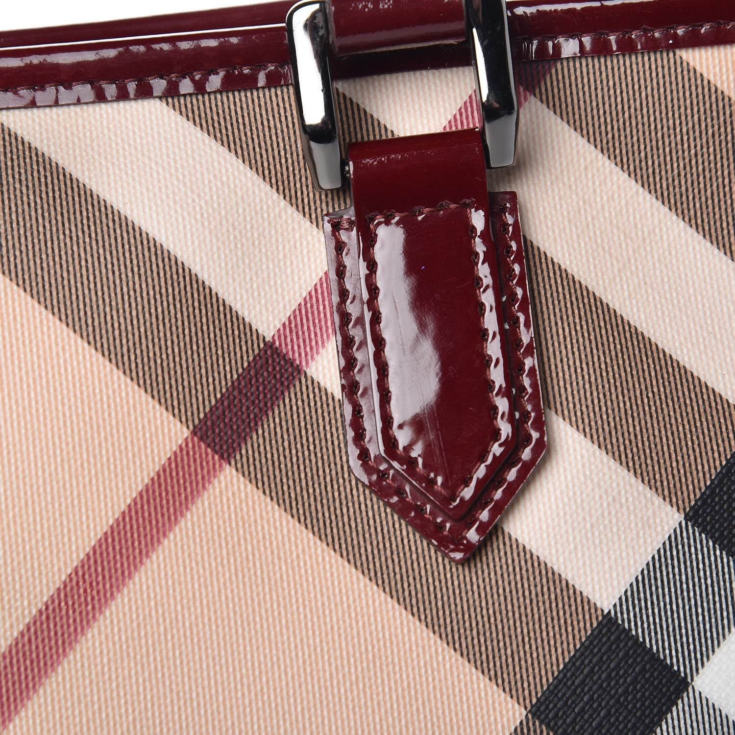 Burberry Patent Nova Check Shopper Tote Red 23 of 27