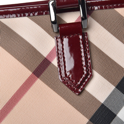 Burberry Patent Nova Check Shopper Tote Red 23 of 27
