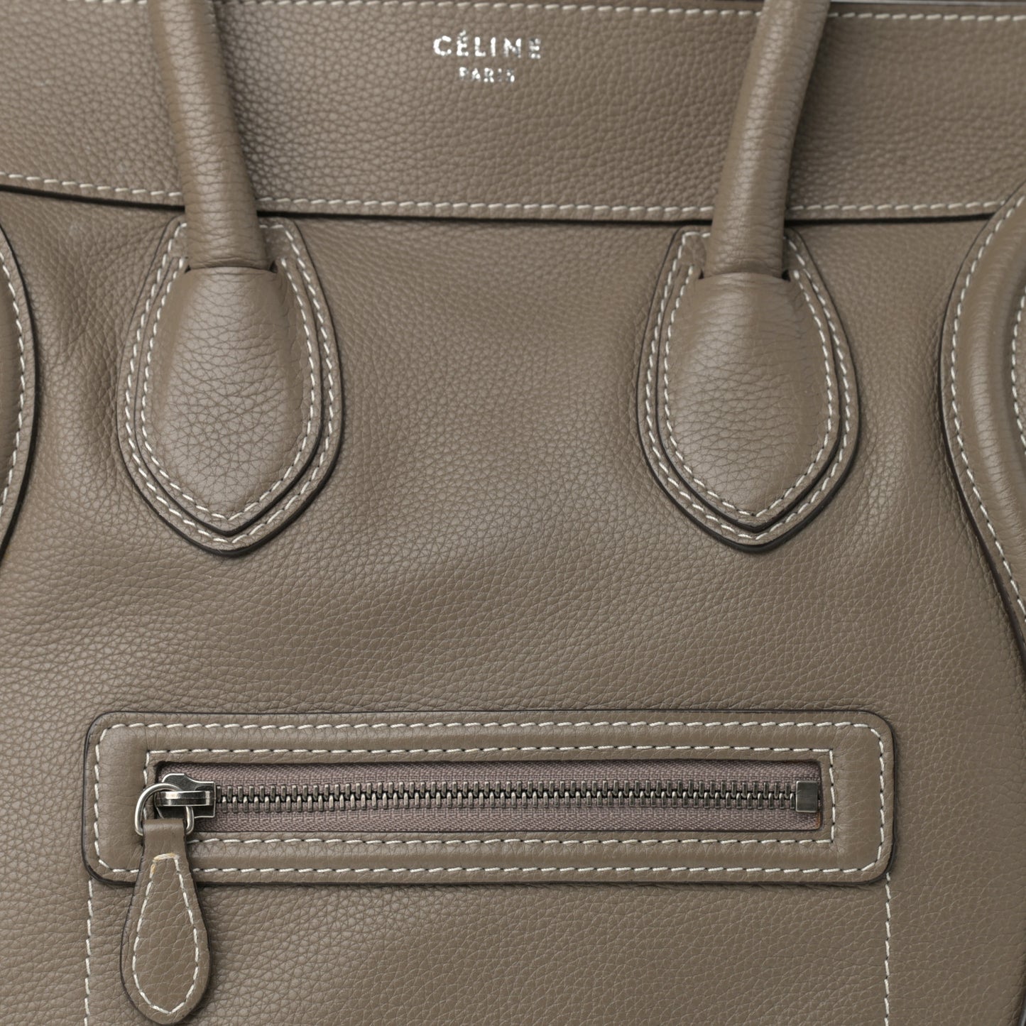 Drummed Calfskin Mini Luggage Souris