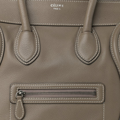 Celine Drummed Calfskin Mini Luggage Souris 8 of 14