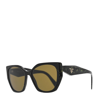 Prada Acetate Symbole Sunglasses SPR 19Z Black Green 1 of 7