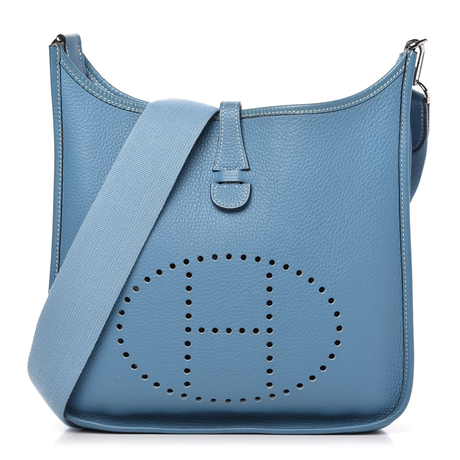Hermes Taurillon Clemence Evelyne II PM Blue Jean 1 of 9