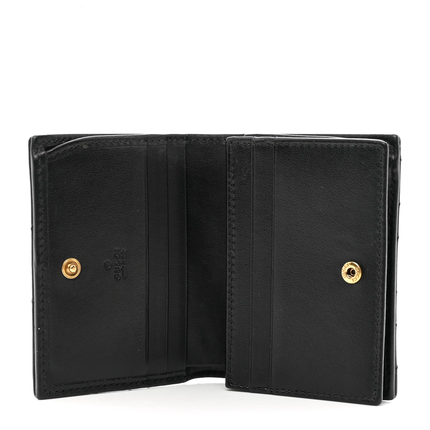 Calfskin Matelasse GG Marmont Card Case Wallet Black