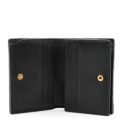 Gucci Calfskin Matelasse GG Marmont Card Case Wallet Black 5 of 8