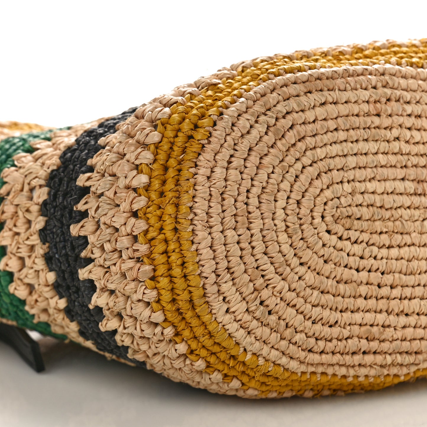 Calfskin Raffia Paulas Ibiza Pochette Bag Beige Multicolor