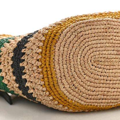 Loewe Calfskin Raffia Paulas Ibiza Pochette Bag Beige Multicolor 7 of 8