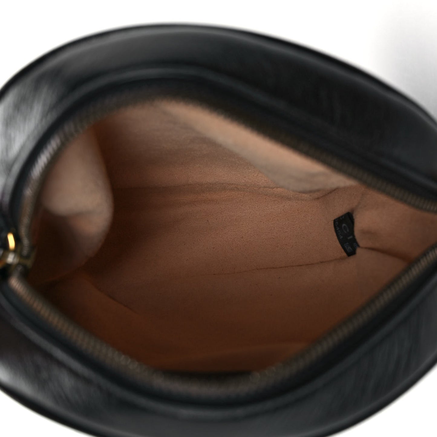 Azalea Calfskin Matelasse Heart Mini GG Marmont Round Shoulder Bag Black