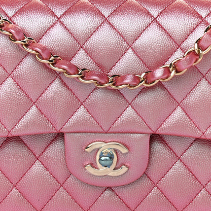 Chanel Iridescent Caviar Quilted Medium Double Flap Pink 8 of 11