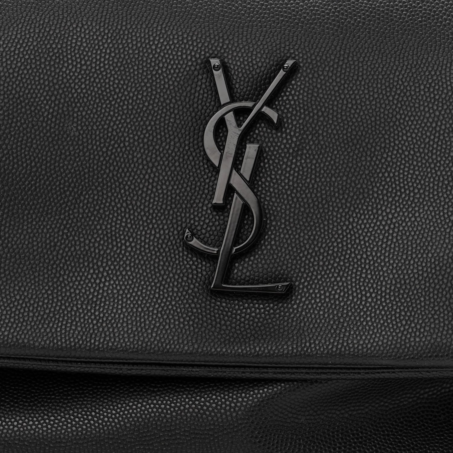 Saint Laurent Grain De Poudre Medium West Hollywood Monogram Fold-Over Black 8 of 11